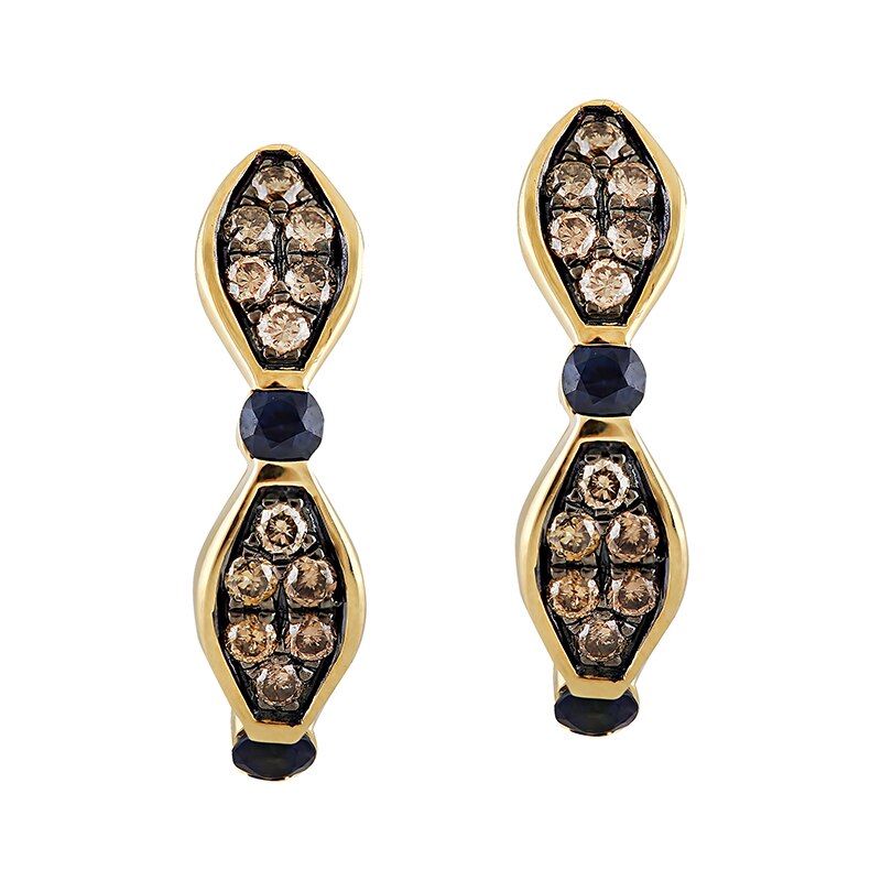 Cercei Deruvo Aur 18k Diamante Maro, Safire E27589B-Y