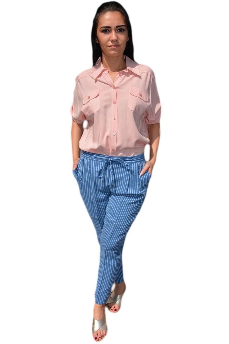 Pantaloni lungi, confortabili cu croi pe picior, D&J Exclusive, Albastru marin