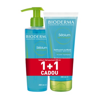 Pachet promo Bioderma Sebium: Gel Spumant, 200 ml X 2 Pachet promo Bioderma Sebium: Gel Spumant, 200 ml X 2