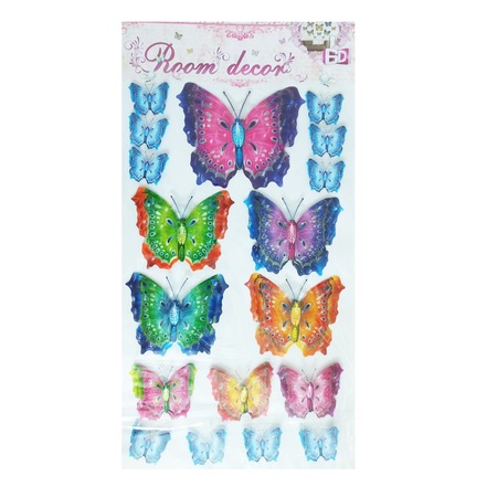 Sticker Decorativ 5d Fluturi Colorati Model 9 Cadou Set Stiker