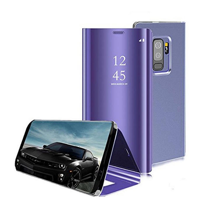 Калъф Flip Wallet Oгледален Eфект за Samsung Galaxy S9, Лилав