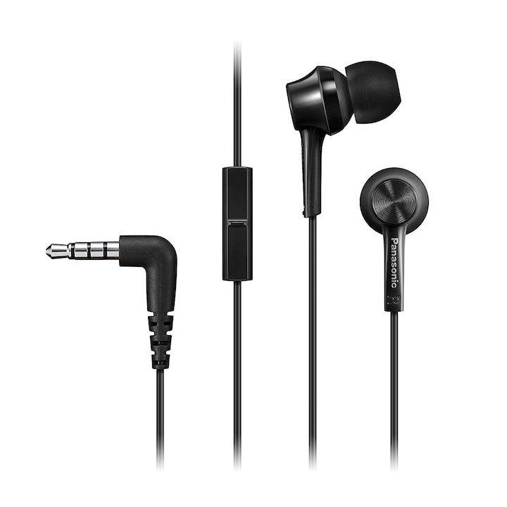 Аудио слушалки Panasonic RP-TCM115E-K, In-Ear, Микрофон, Черни/Black