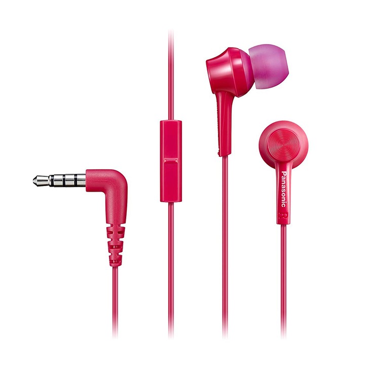 Аудио слушалки Panasonic RP-TCM115E-P, In-Ear, Микрофон, Розови/Pink