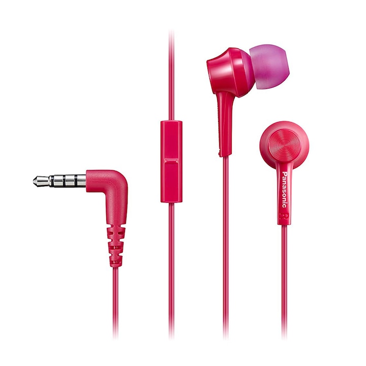 Аудио слушалки Panasonic RP-TCM115E-P, In-Ear, Микрофон, Розови/Pink