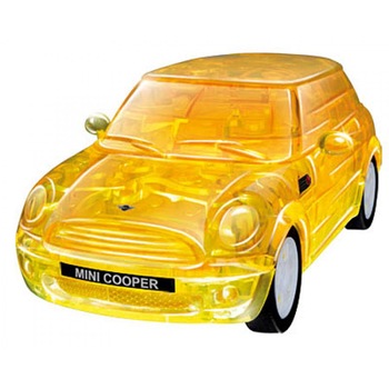 Kit de construit Mini Cooper Galben Transparent 1:32 Puzzle Fun 3D Kit de construit Mini Cooper Galben Transparent 1:32 Puzzle Fun 3D