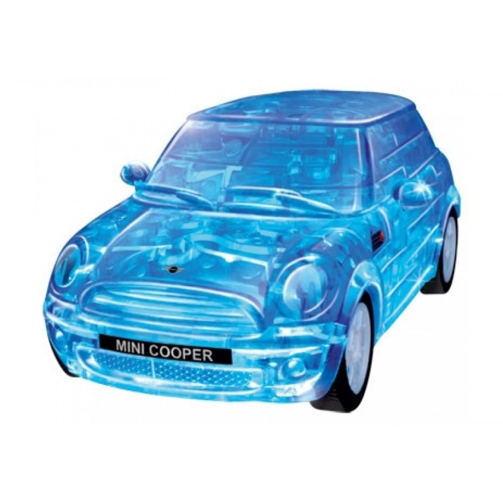 Kit de construit Mini Cooper, transparent 1:32 Puzzle Fun 3D - eMAG.ro