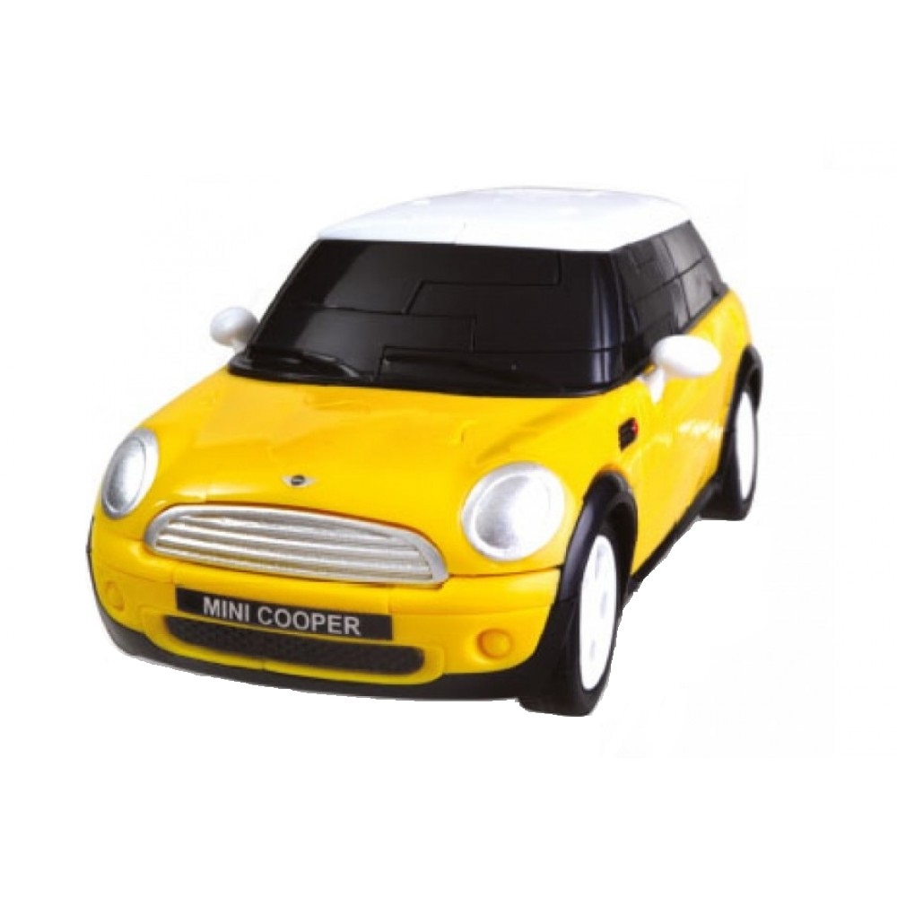 Kit de construit Mini Cooper Galben Puzzle Fun 3D