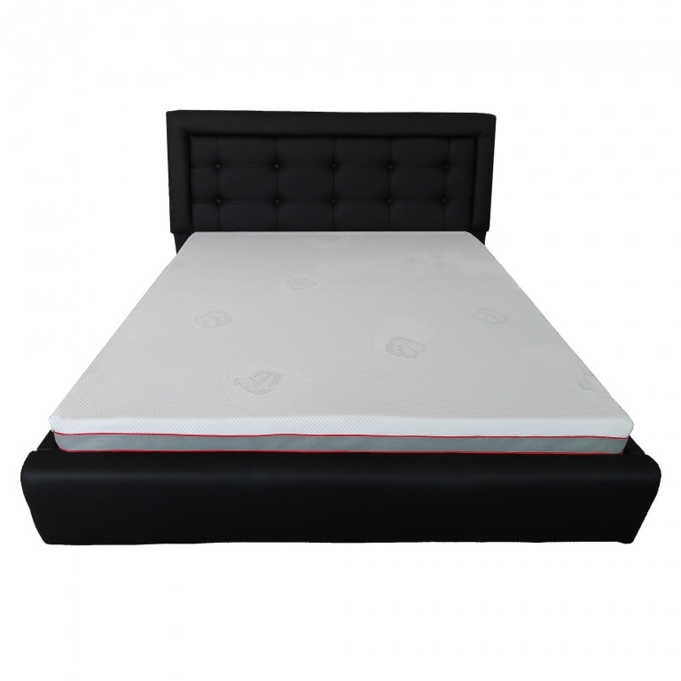 Pat Tapitat Floris 140, Piele Ecologica, Negru