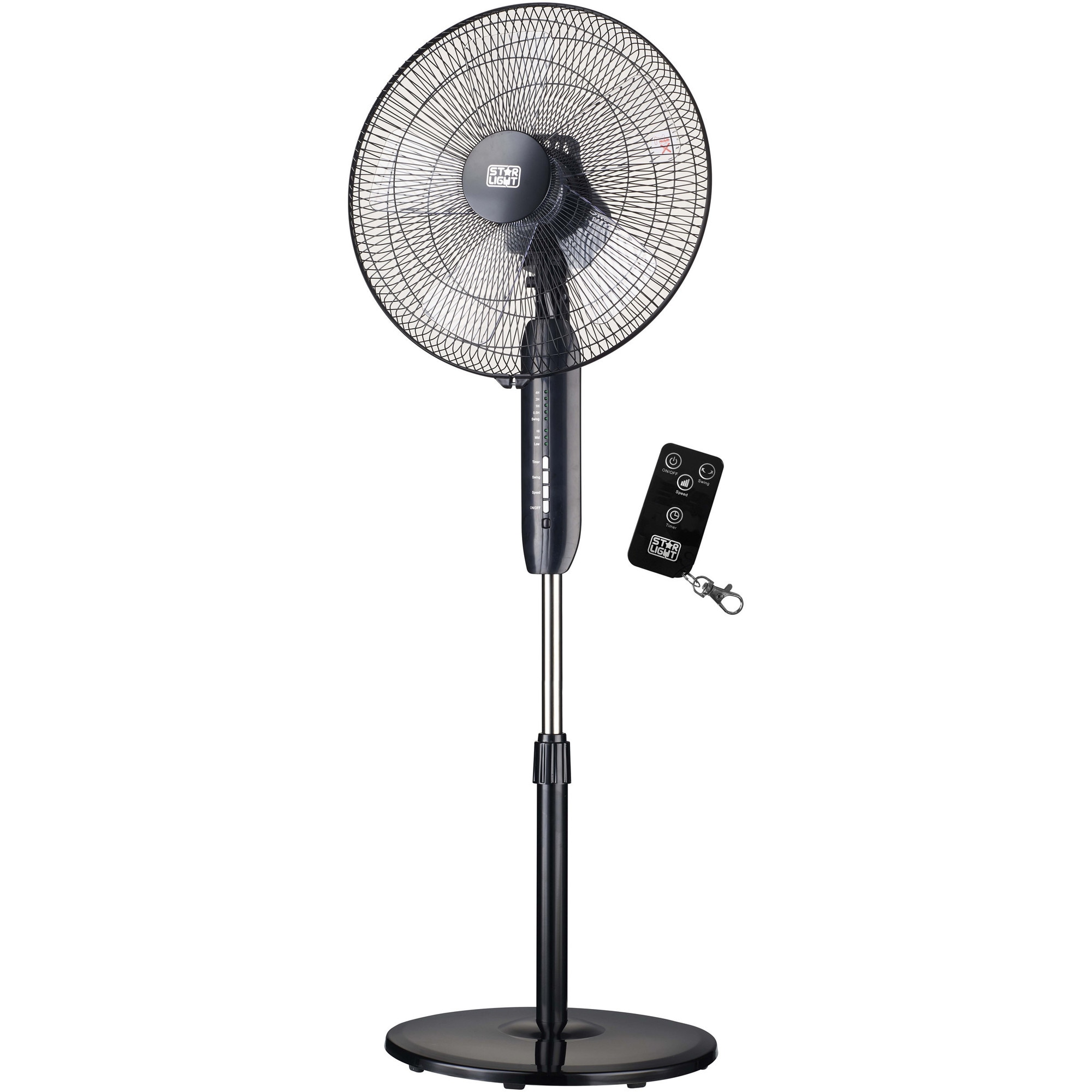 Ventilator cu picior Star-Light FTBB-60W, 60W, 40 cm diametru, Telecomanda, Timer, Negru