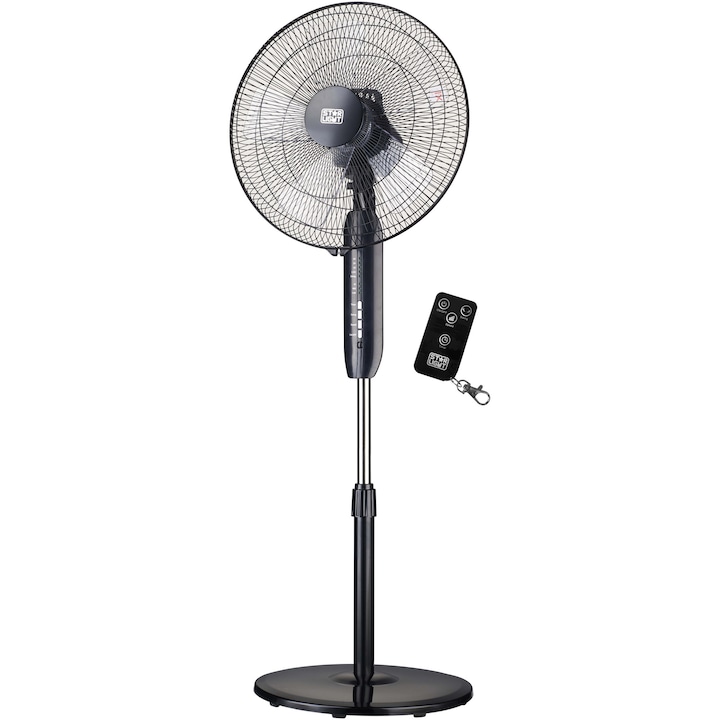 Star-Light FTBB-60W Álló ventilátor, 60W, 40 cm átmérő, Távirányító, Időzítő, Fekete