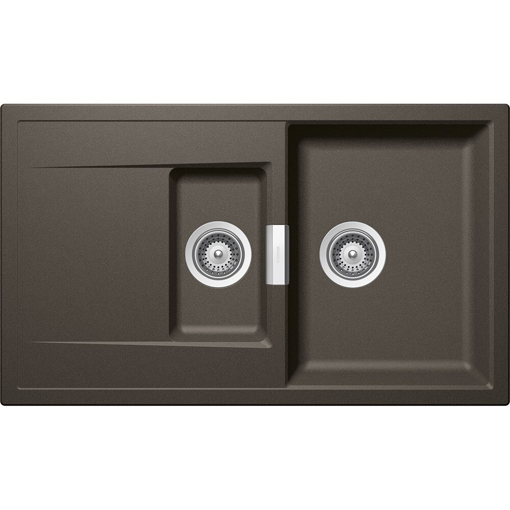 Chiuveta granit Schock Mono D-150 Carbonium Cristadur 860 x 510 mm, adancime cuva 200 mm, reversibila, montare pe blat