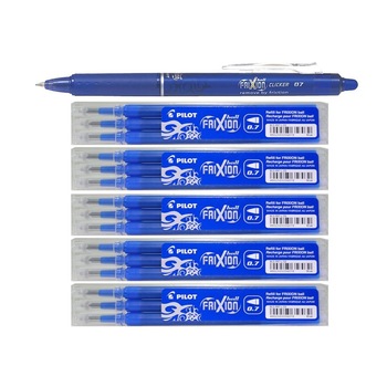 Set Frixion, roller + 15 rezerve, 0.7mm, albastru Set Frixion, roller + 15 rezerve, 0.7mm, albastru