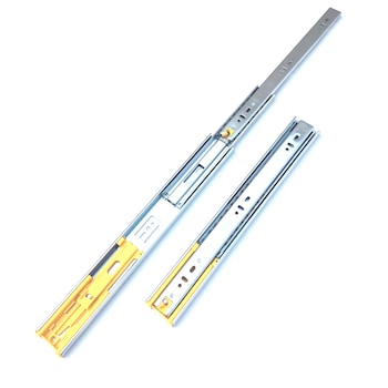 Set 2 glisiere pe bile cu amortizare si extragere totala 350 mm Set 2 glisiere pe bile cu amortizare si extragere totala 350 mm