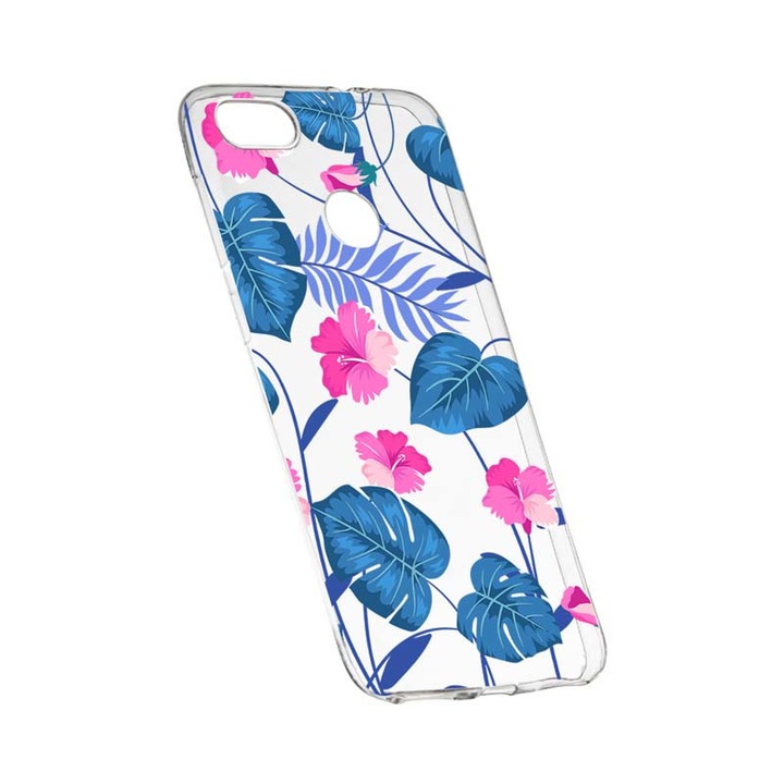 Силиконов калъф, прозрачен, тънък, тропическо син, 112, HTC Desire 12 Plus