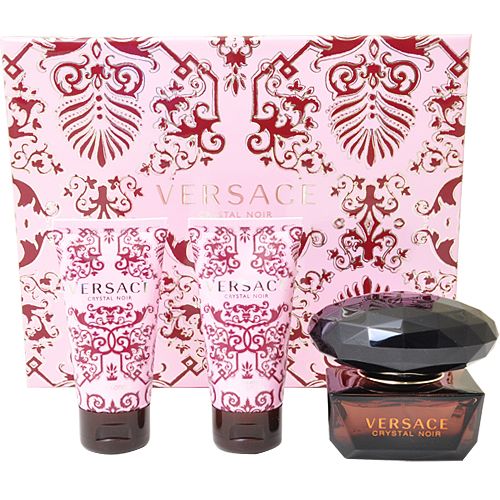 Set Versace Crystal Noir, Femei: Apa de Toaleta, 50 ml + Gel de dus, 50 ml + Lotiune de corp, 50 ml