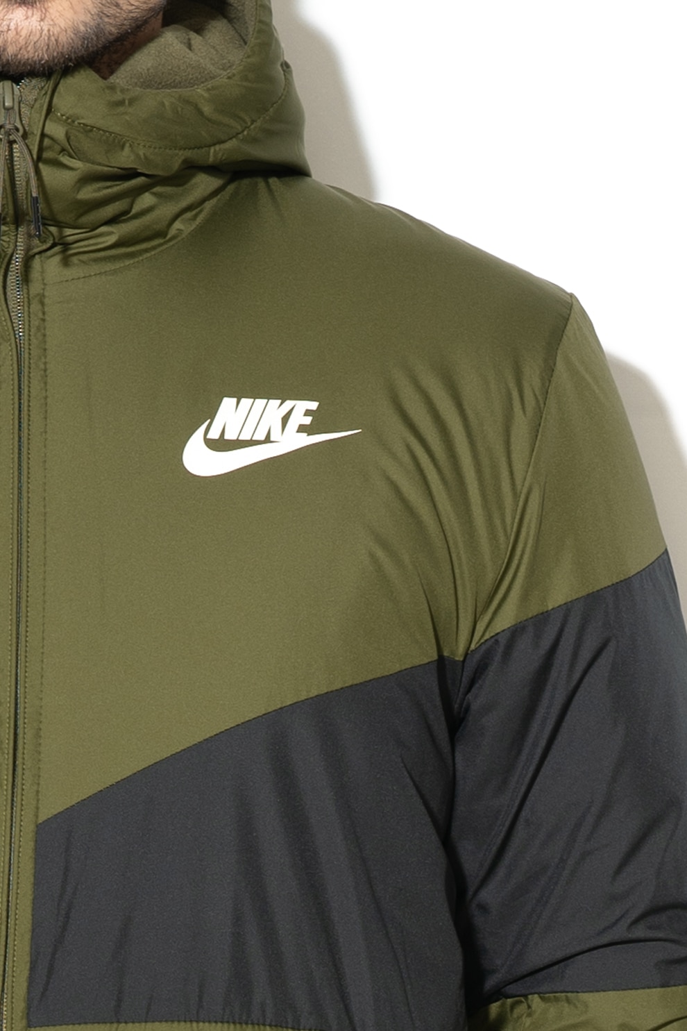 Nike, Könnyű dzseki kapucnival, OlívazöldFekete, XL eMAG.hu Nike, Kapucnis Kabát Polárbéléssel, Fekete, XL eMAG.hu