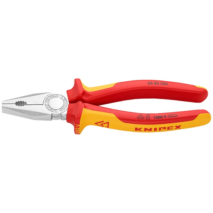 Cleste combinat cromat, izolat 1000V, KNIPEX, 200 mm