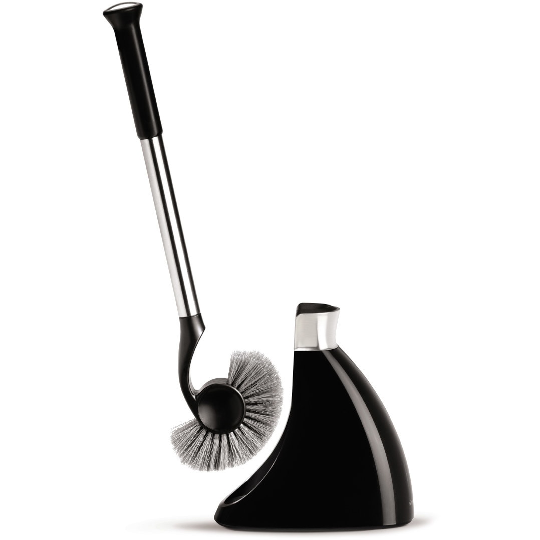 Perie pentru toaleta SimpleHuman cu suport, Negru