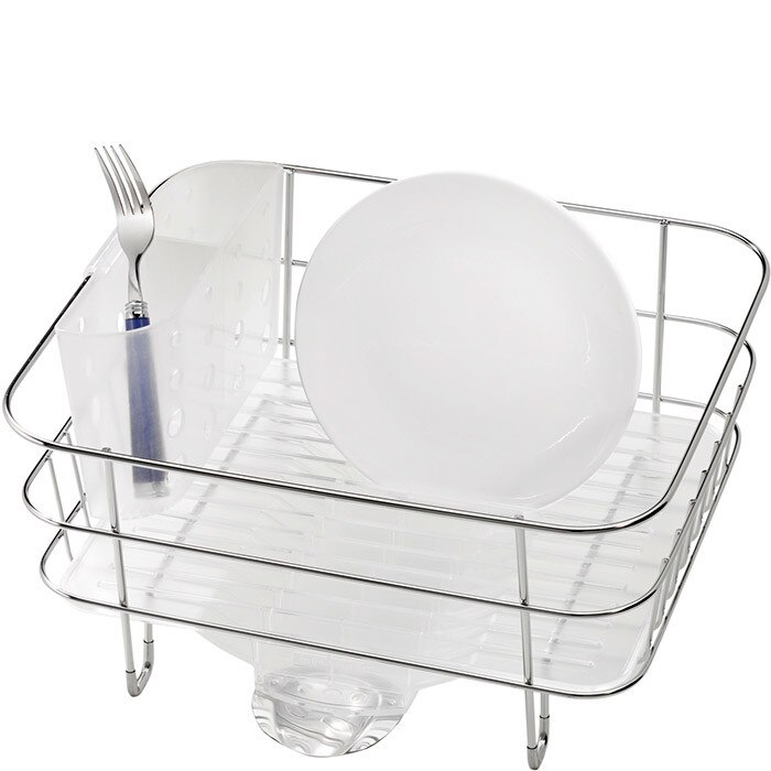 Scurgator de vase Compact, SimpleHuman, 36.8 x 32.8 x 18 cm, Alb/Argintiu