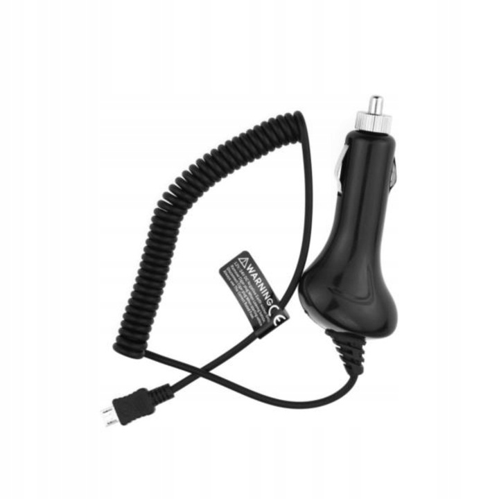 Micro USB szivargyújtós gyorstöltő spirál kábellel - 5V/2A - fekete