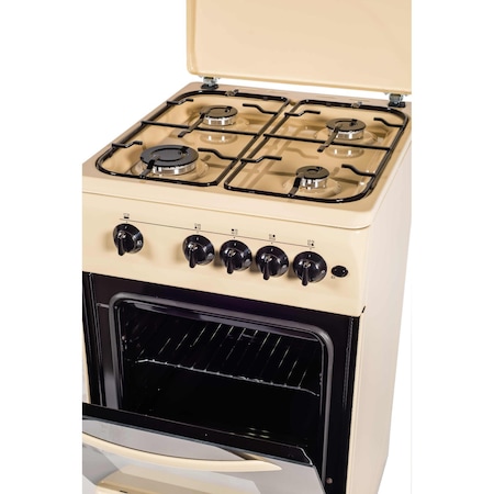 Aragaz Serreno SER 5602B/G1, gaz, 4 zone gatit, aprindere electrica plita, siguranta, 50 cm, bej
