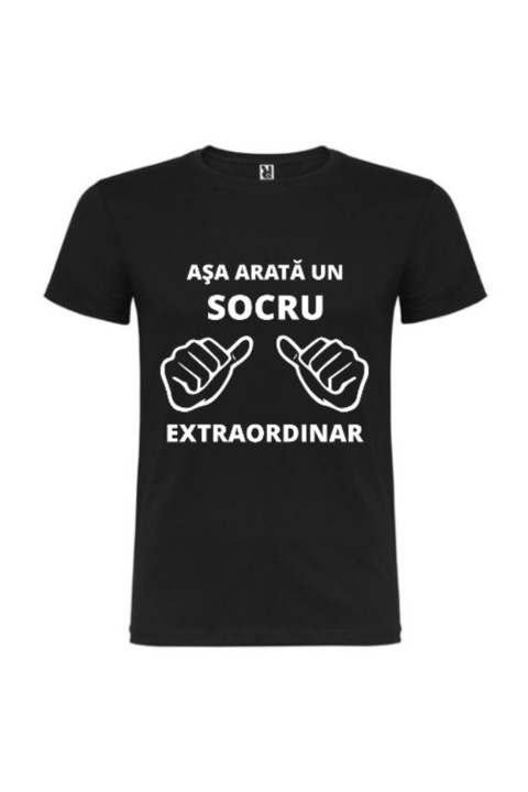 Tricou negru barbat "Asa arata un socru", marimea XL