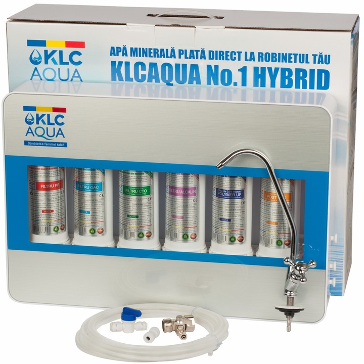 Filtru de apa KLCAQUA No.1 HYBRID, 6 stadii de filtrare cu alcalinizare de 0.01 microni, statie de ultrafiltrare
