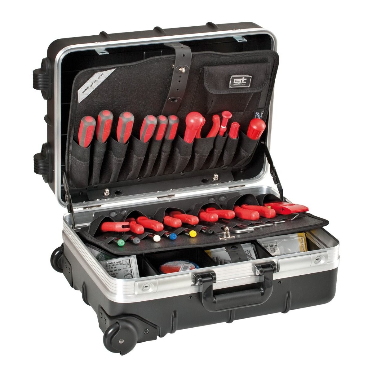 Geanta cu roti pentru scule din ABS, GT Line REVO WHEELS PTS, 453 x 332 x 197 mm