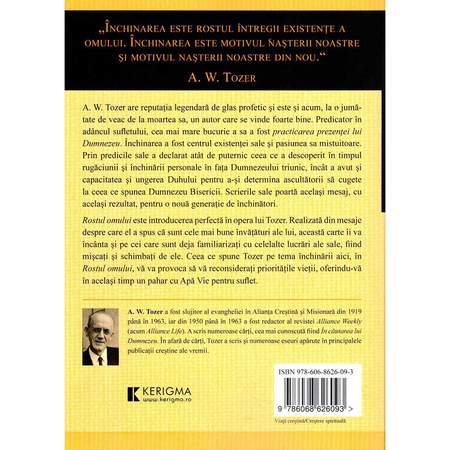 Rostul omului. Menit pentru inchinare - A.W. Tozer