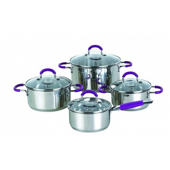 Set oale inox 8 piese cu manere silicon Pioneer Set oale inox 8 piese cu manere silicon Pioneer