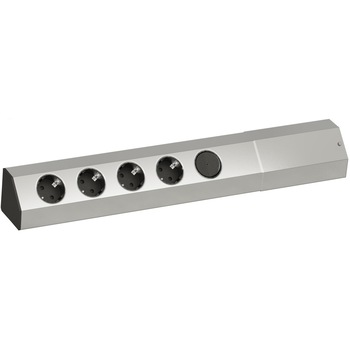 Multipriza pentru perete/colt Bachmann ALU 4xSchuko cu intrerupator, cordon 2m + fisa Schuko montabila Multipriza pentru perete/colt Bachmann ALU 4xSchuko cu intrerupator, cordon 2m + fisa Schuko montabila
