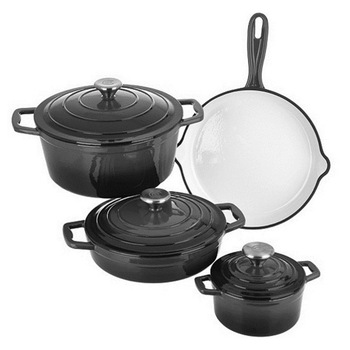 Set oale fonta masiva Xanten Premium Gray, emailate 4 piese Set oale fonta masiva Xanten Premium Gray, emailate 4 piese