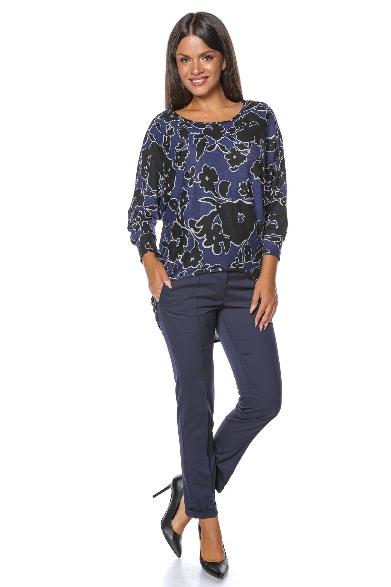 Bluza de dama, mov, ROH, cu imprimeu floral