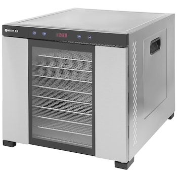 Deshidrator alimente Hendi Profi Line, 1000 W, 10 tavi, Temperatura reglabila 35-75°C, Gri Deshidrator alimente Hendi Profi Line, 1000 W, 10 tavi, Temperatura reglabila 35-75°C, Gri