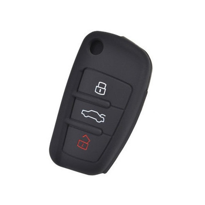 Husa Cheie Auto din silicon Audi A1 A3 Q3 Q7 R8 A6L TT Negru