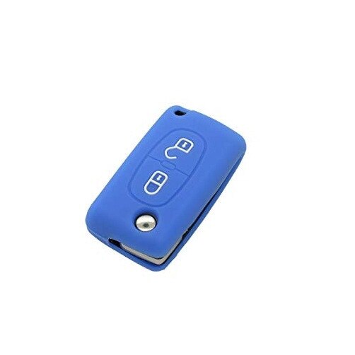 Husa Cheie Peugeot 2 Butoane Culoare Albastru Silicon