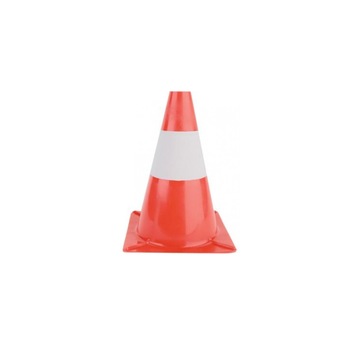 Con de semnalizare cu banda reflectorizanta, 30cm, alb-portocaliu Con de semnalizare cu banda reflectorizanta, 30cm, alb-portocaliu