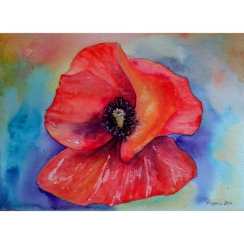 Tablou acuarela Mac - tablou pictat manual Oana Pinzariu, dimensiune 17* 22 cm Tablou acuarela Mac - tablou pictat manual Oana Pinzariu, dimensiune 17* 22 cm