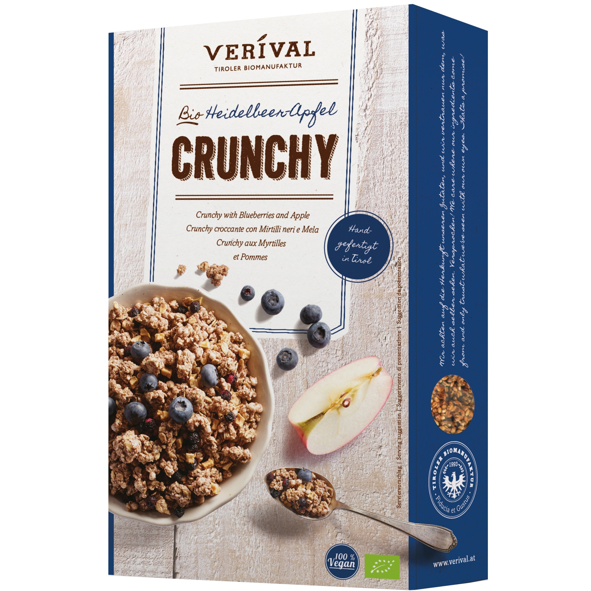 Cereale Crunchy cu afine si mere 325g Verival Bio