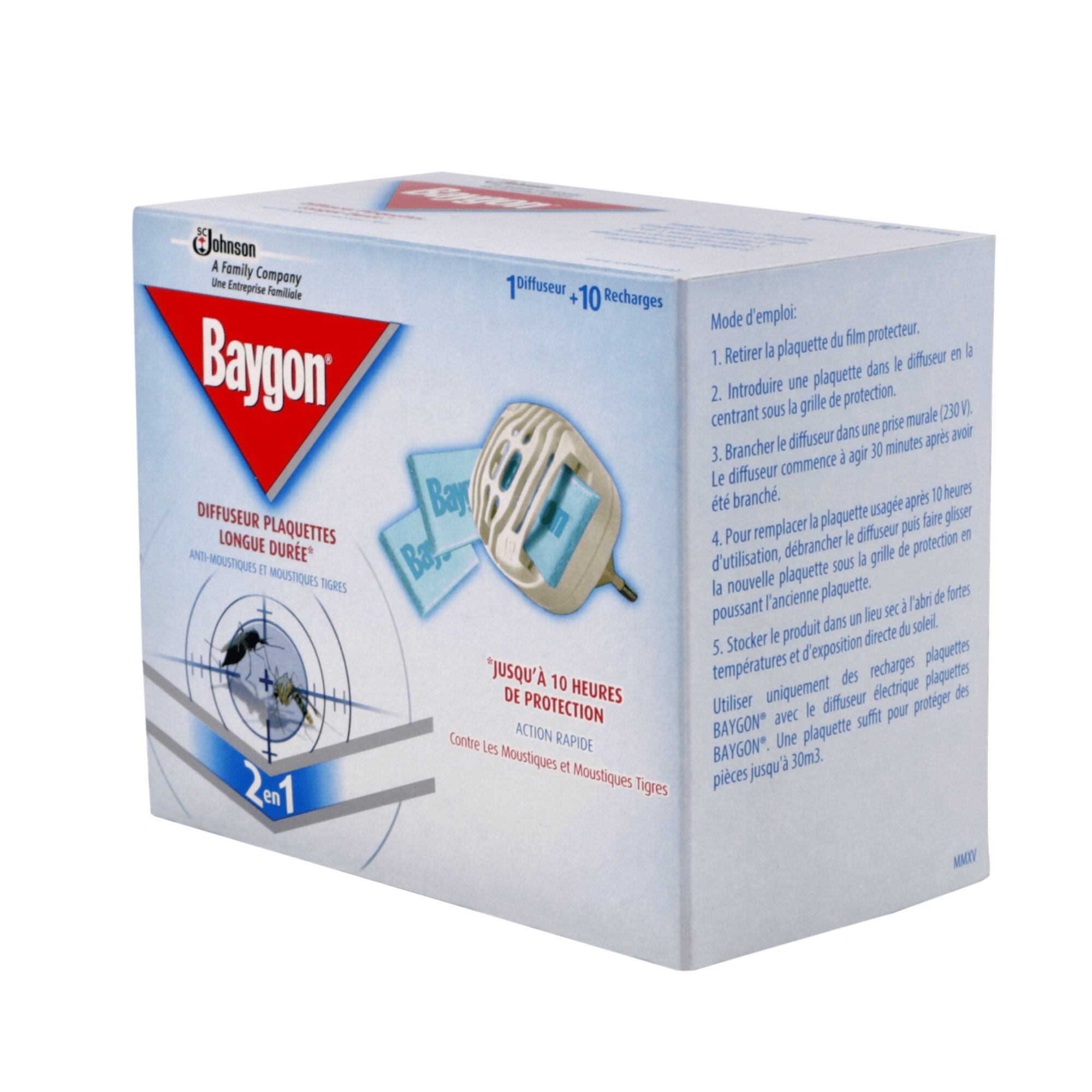 Aparat electric Baygon impotriva tantarilor + 10 pastile, Albastru