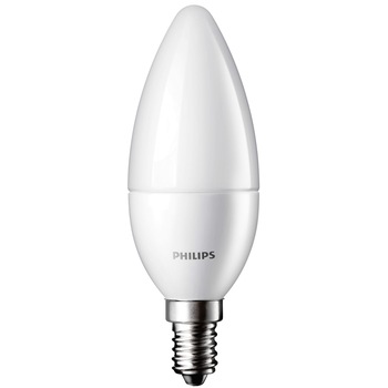 Bec Led Philips, forma lumanare, E14, 5.5W (40W), 470 lm, A+, lumina alba calda, mat Bec Led Philips, forma lumanare, E14, 5.5W (40W), 470 lm, A+, lumina alba calda, mat