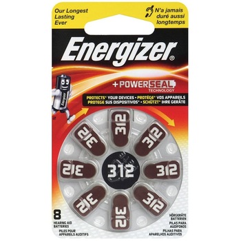 Baterii pentru proteze auditive Energizer 312, ZA312 Zinc - 1 blister / 8 bucati Baterii pentru proteze auditive Energizer 312, ZA312 Zinc - 1 blister / 8 bucati