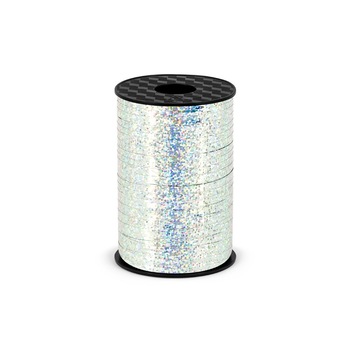 Rafie metalizata, Argintiu, holografic, 5mm x 225m Rafie metalizata, Argintiu, holografic, 5mm x 225m