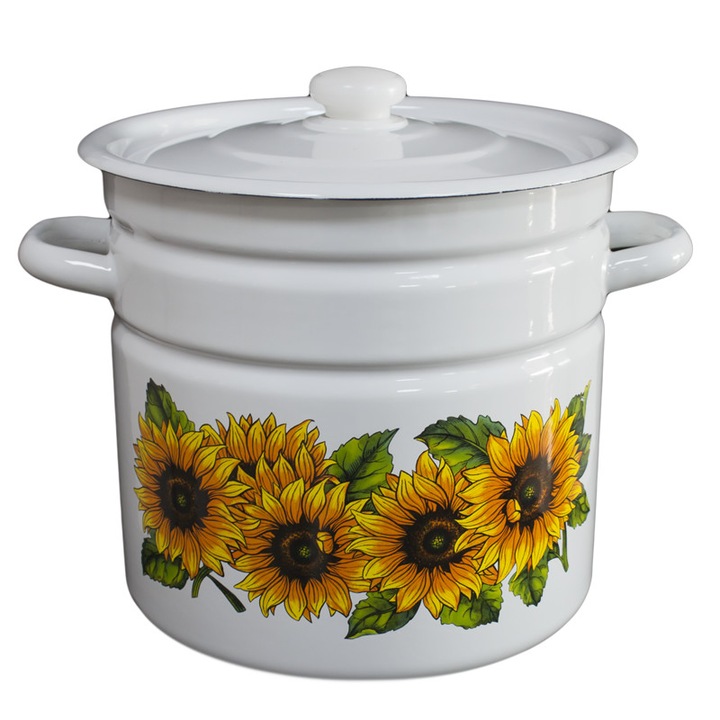 Oala SONECIKO emailata cu capac 12L otel carbon