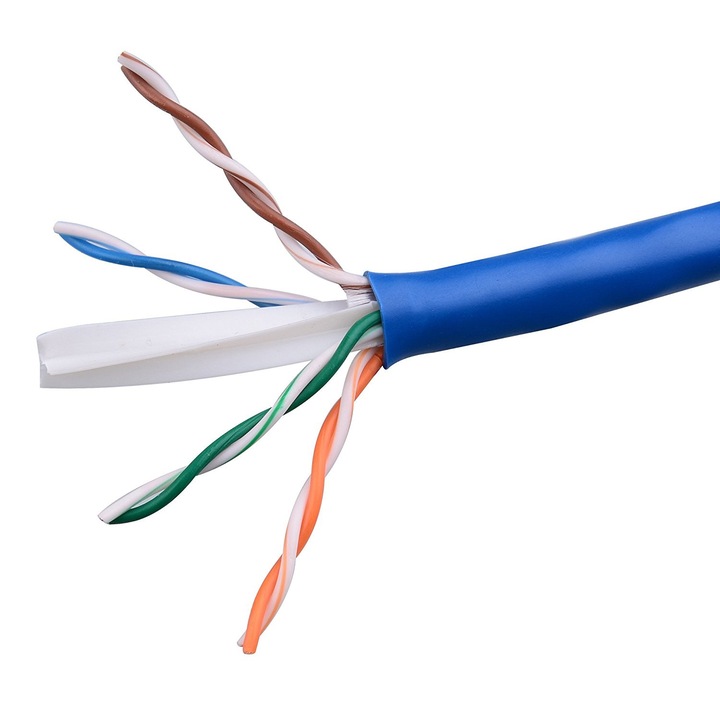 Hálózati kábel UTP cat6 réz 0,4mm, AKTÍV, MÉTERenként, kék, internet