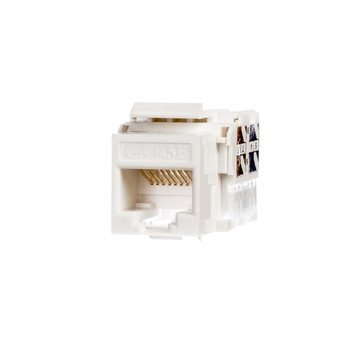 Netrack Keystone Jack module 1xRJ45 8p8c UTP Cat5e LSA with clamp, white Netrack Keystone Jack module 1xRJ45 8p8c UTP Cat5e LSA with clamp, white