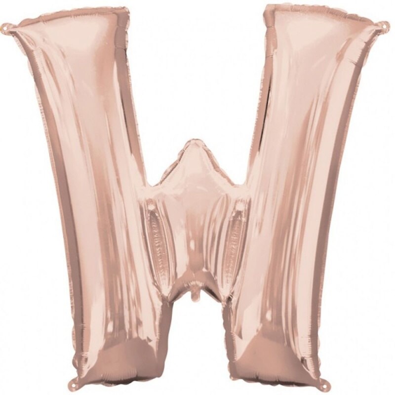 Balon Folie Mare Litera W Rose Gold - 71 x 83 cm, Amscan 36586