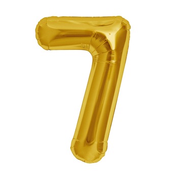 Balon folie metalizata figurina cifra, LRTM, 7 auriu Balon folie metalizata figurina cifra, LRTM, 7 auriu