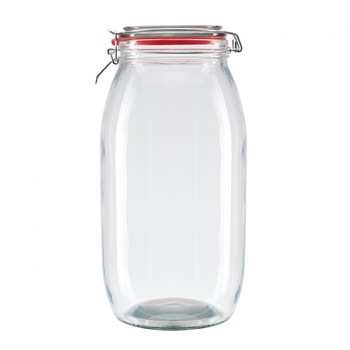 Borcan depozitare sticla + capac, 5000 ml ; inel de silicon size:19*19*28CM Borcan depozitare sticla + capac, 5000 ml ; inel de silicon size:19*19*28CM
