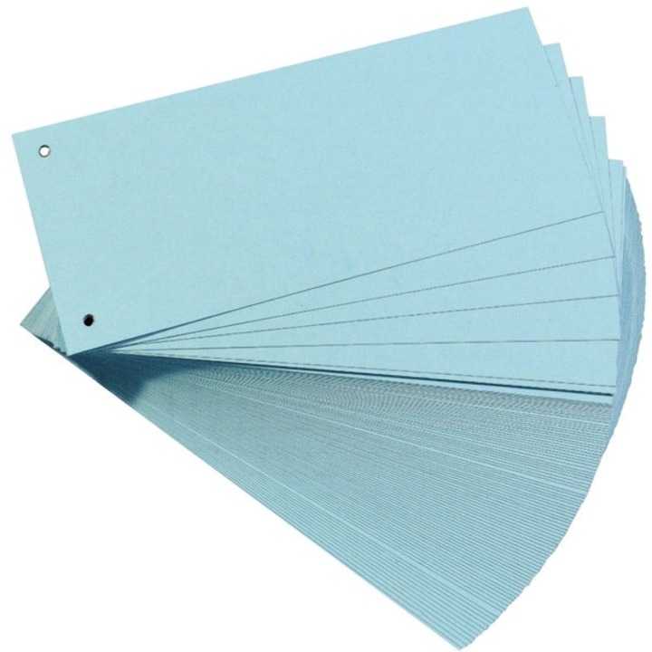Премиум картонени разделители, Falken, сини 105x240mm, картон, 160g/m2, 100бр/компл